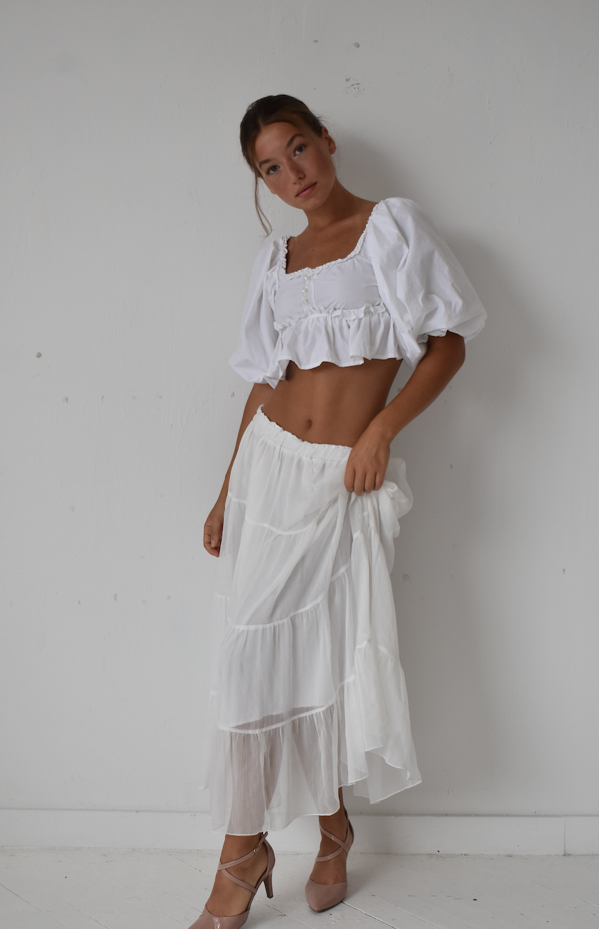 Puff Sleeve Cropped Top