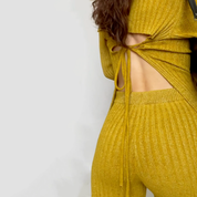 2 Piece Ribbed Knit Pant Set