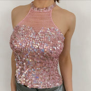 Vintage Sequin Party Halter - XS/S