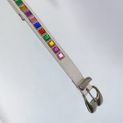 Vintage Rainbow Rhinestone Leather Belt