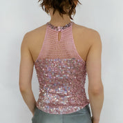 Vintage Sequin Party Halter - XS/S