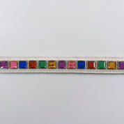 Vintage Rainbow Rhinestone Leather Belt