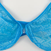 Vintage Teal Snakeskin Mesh Bra - 36B