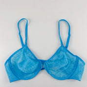 Vintage Teal Snakeskin Mesh Bra - 36B