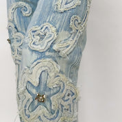 Y2K Funky Floral Frayed Jeans