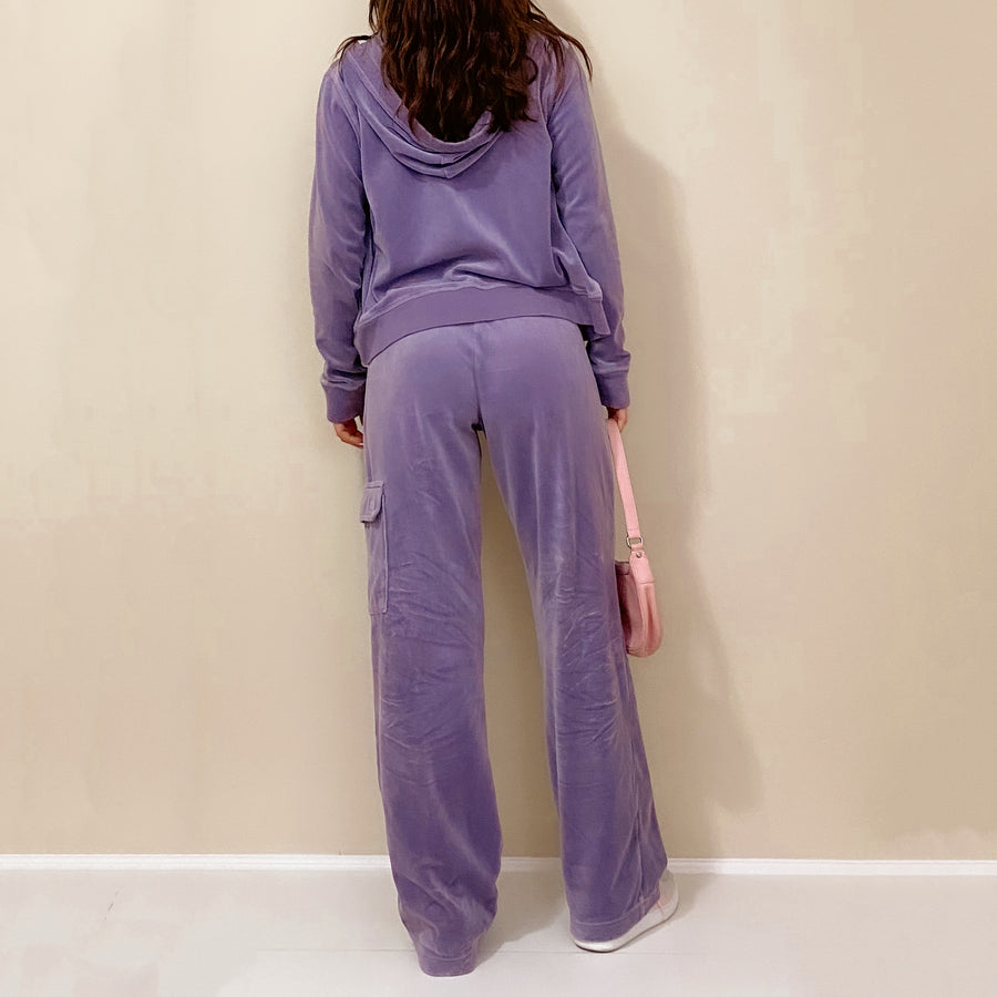 B.young Purple Velour Tracksuit