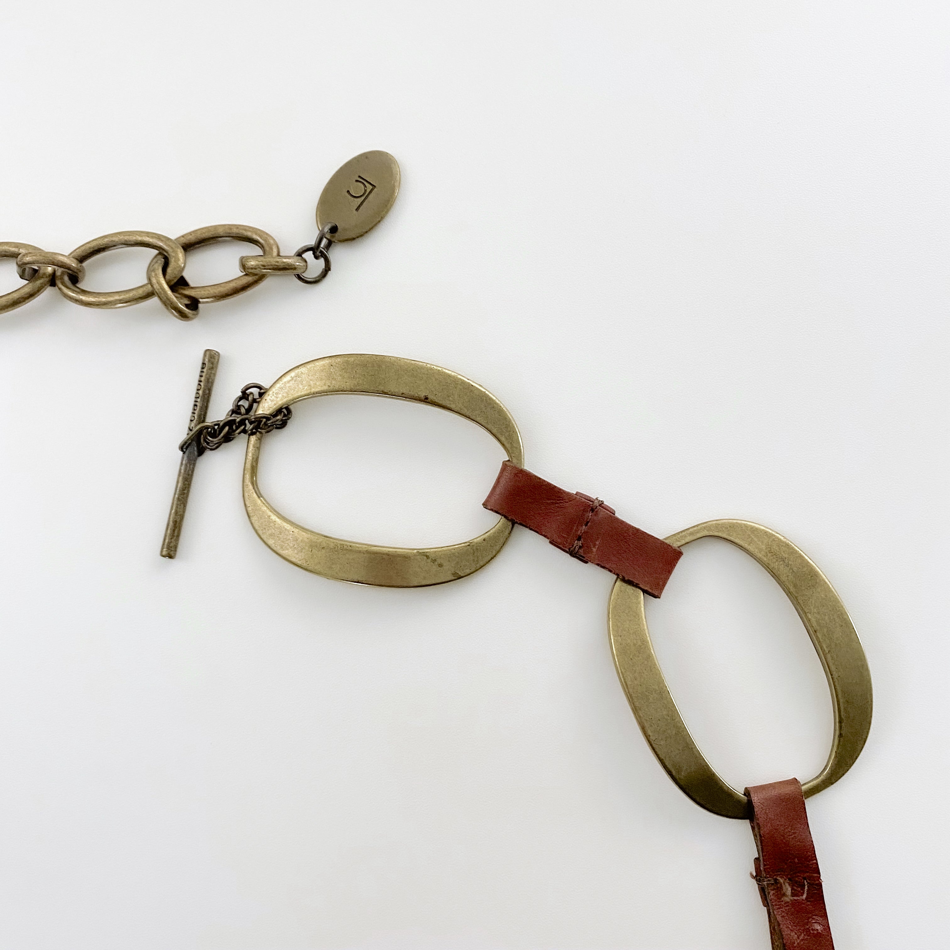 Vintage Chain Link Leather Belt