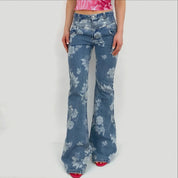 Floral Denim Flares - Size 25