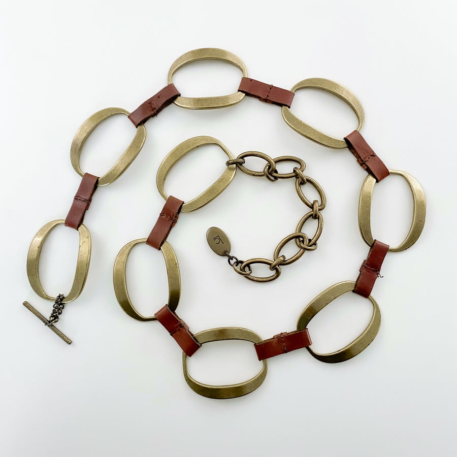 Vintage Chain Link Leather Belt