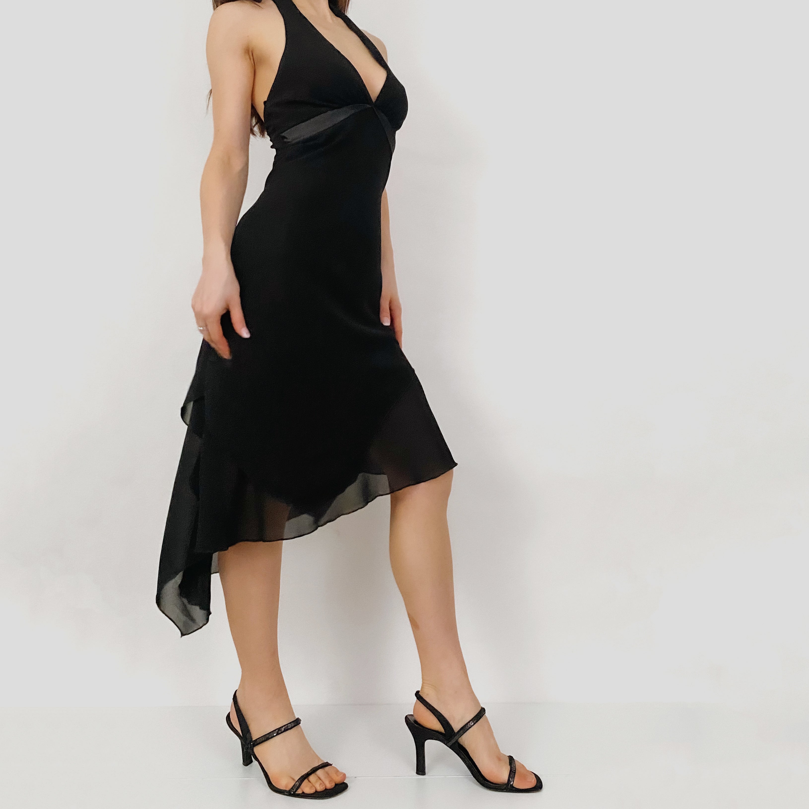 Y2K Chiffon Halter Dress