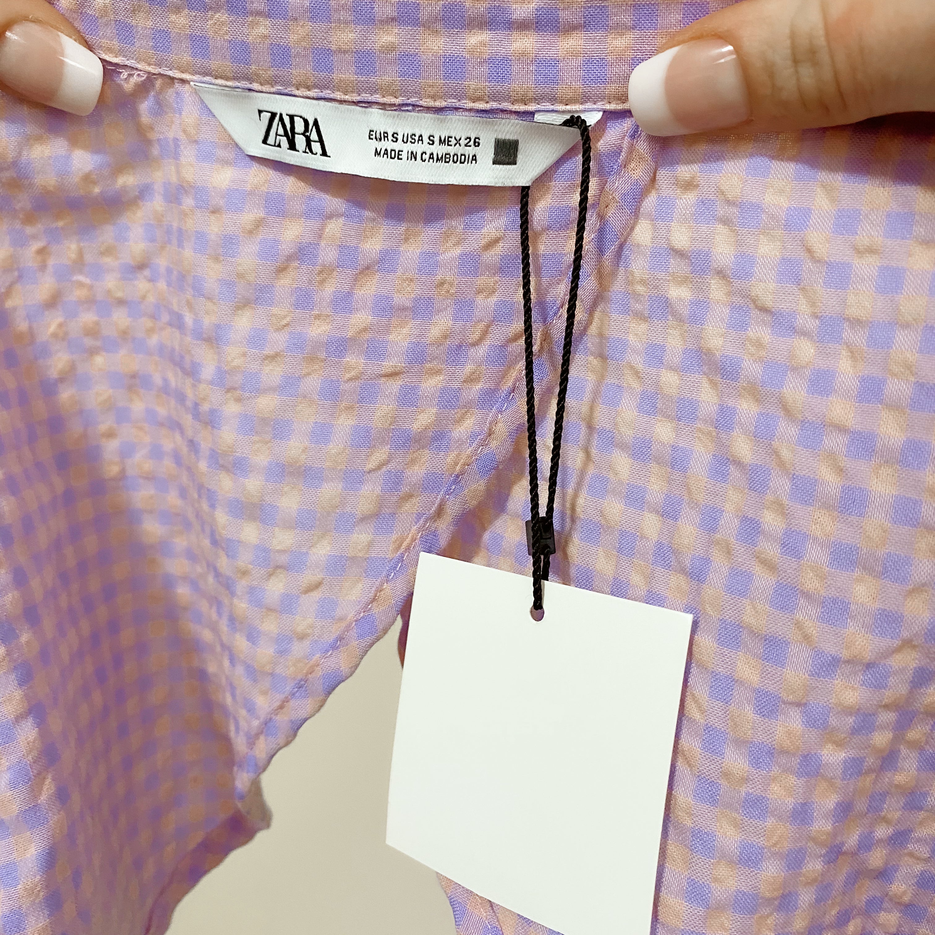 Gingham Open Back Crop Top