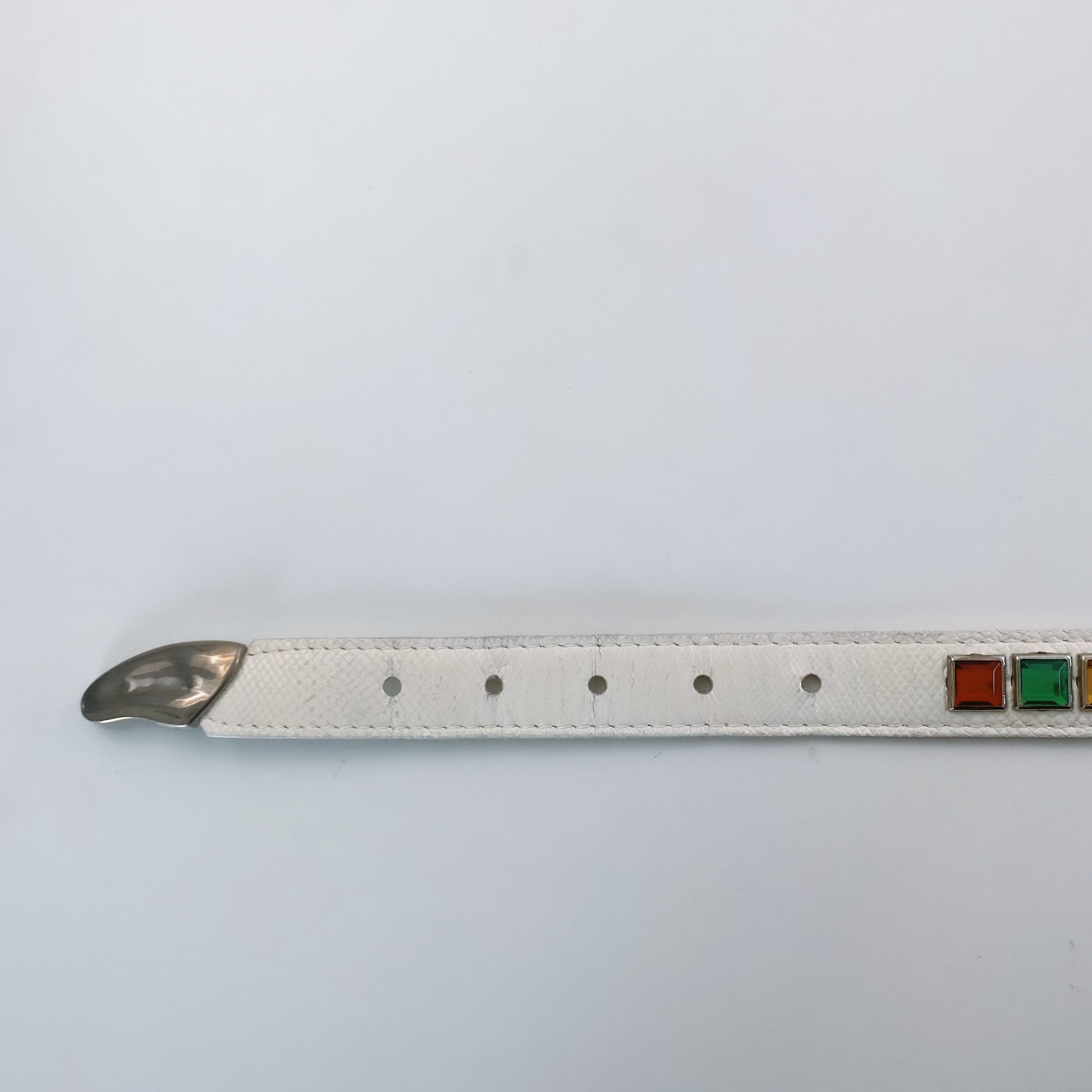 Vintage Rainbow Rhinestone Leather Belt