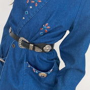 Vintage Leather Concho Belt - XS