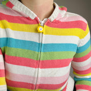 Y2k Style Rainbow Knit Zip Up (XS)