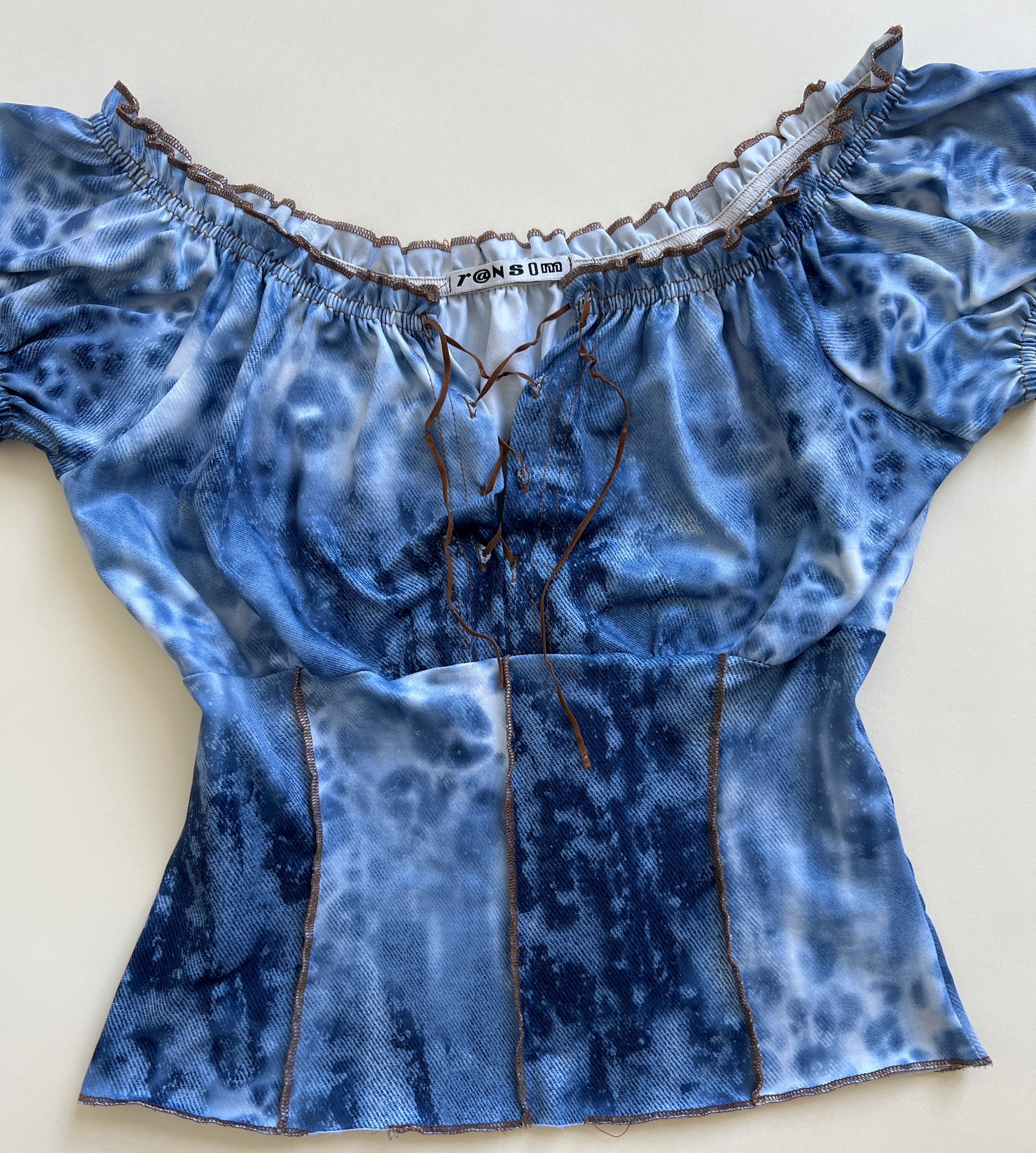 Y2k tie dye milkmaid top