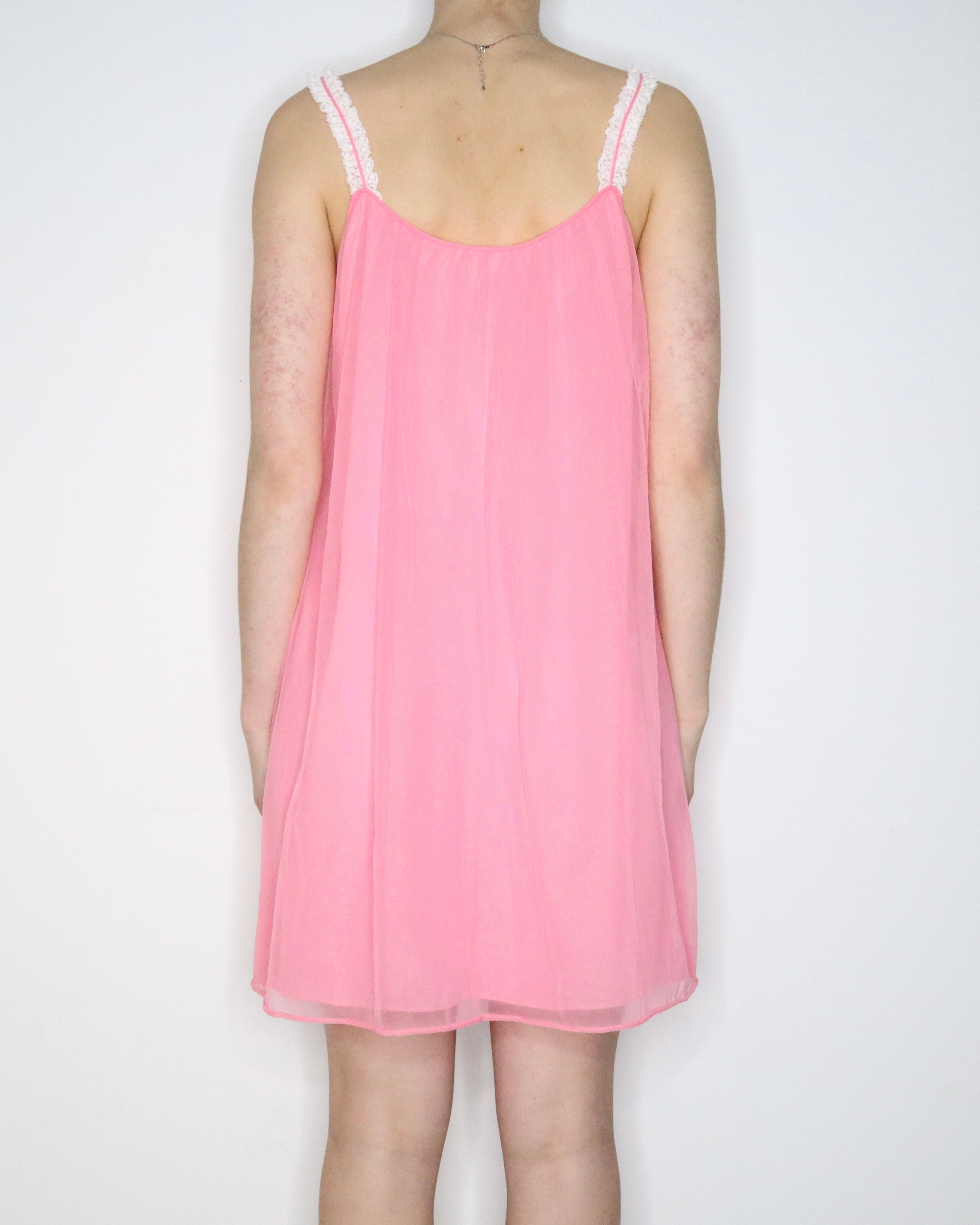 60s Pink Babydoll Nightgown (M)