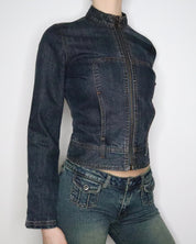 Guess Zip Up Denim Jacket (Small) 
