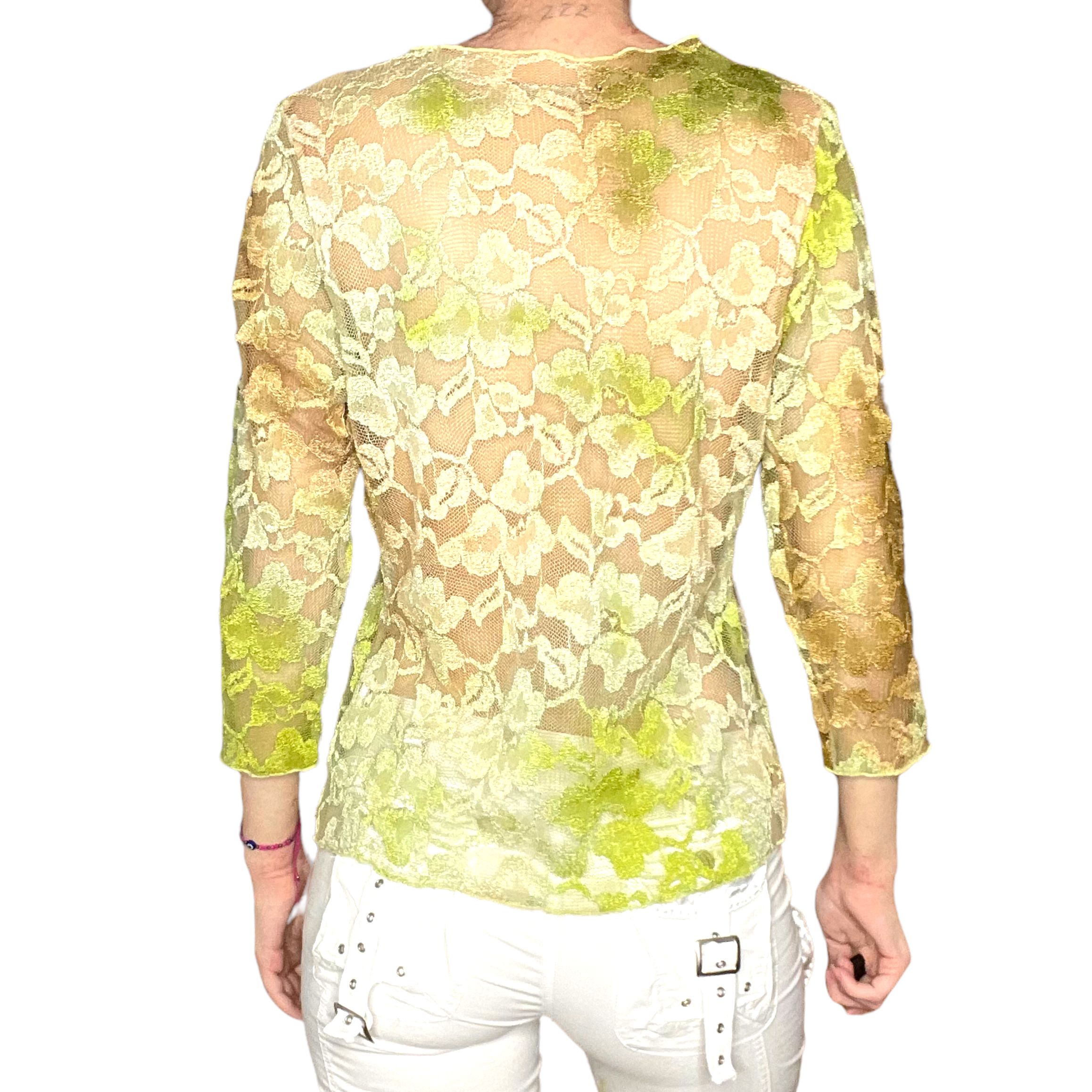 sheer lace net top