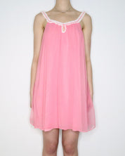 60s Pink Babydoll Nightgown (M)