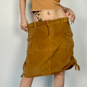 Plus Size Corduroy Cargo Skirt