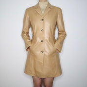 Long Tan Leather Jacket (Small)
