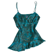 Teal paisley satin cami