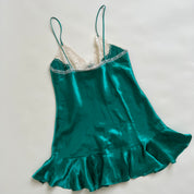 Vintage satin emerald slip