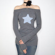 Gray Star Long Sleeve Top (M-L) 