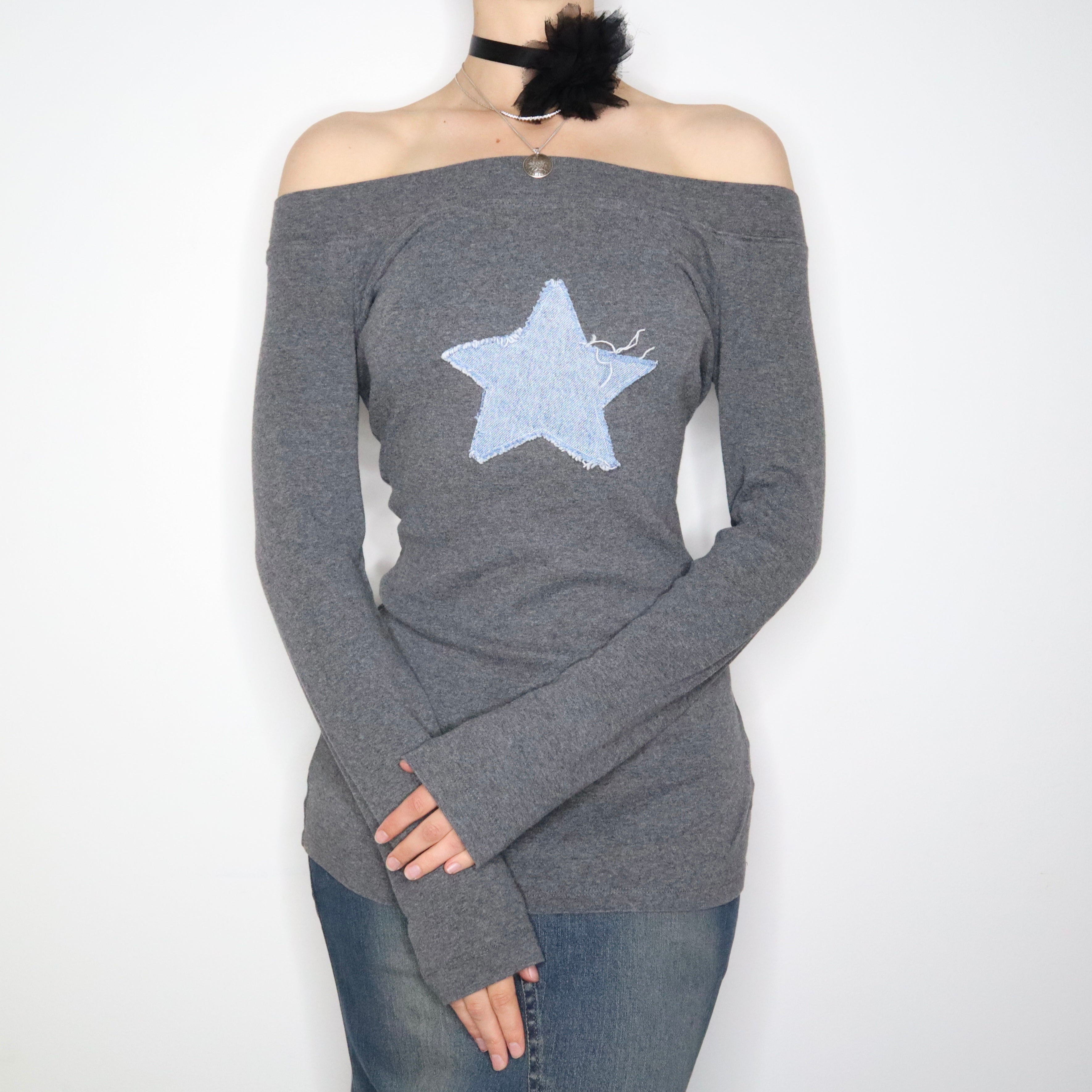 Gray Star Long Sleeve Top (M-L) 