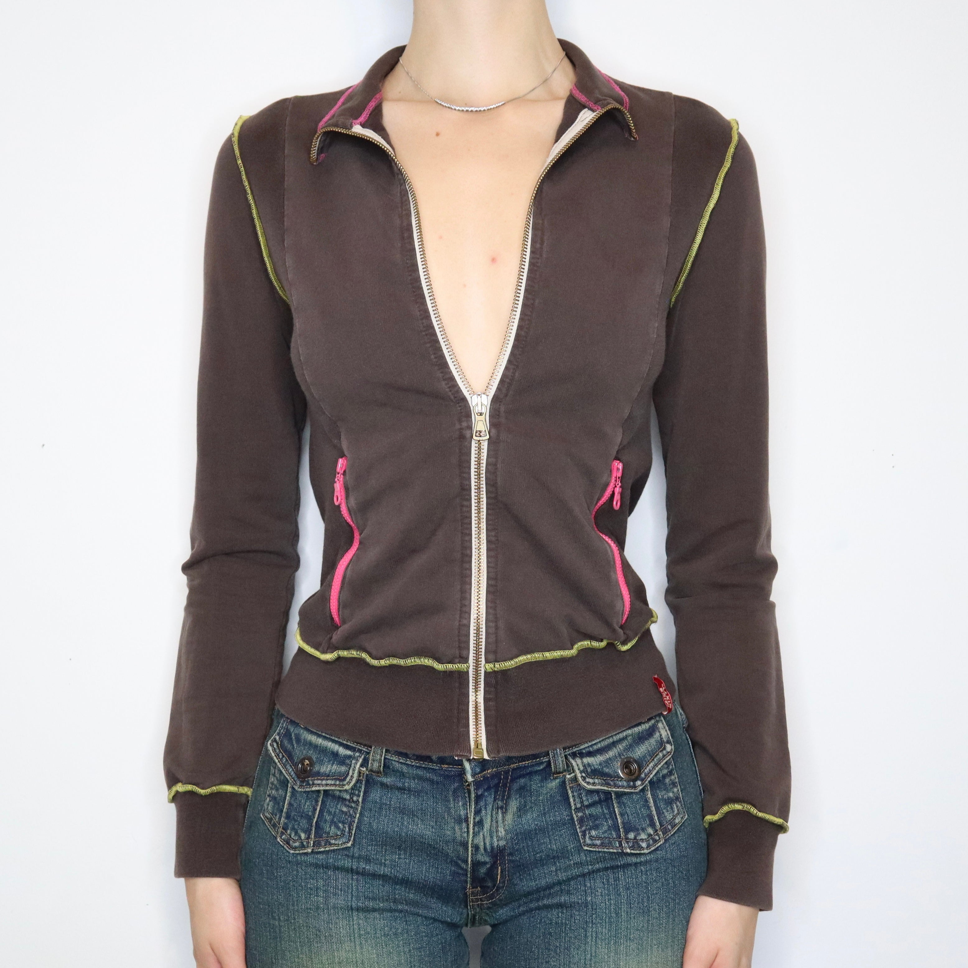 Miss Sixty Brown Zip-Up (Medium)