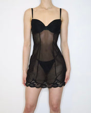 Black Mesh Bustier Dress (S-M) 