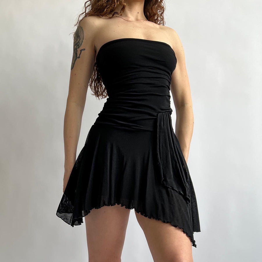 90s black tube fairy dress (S)