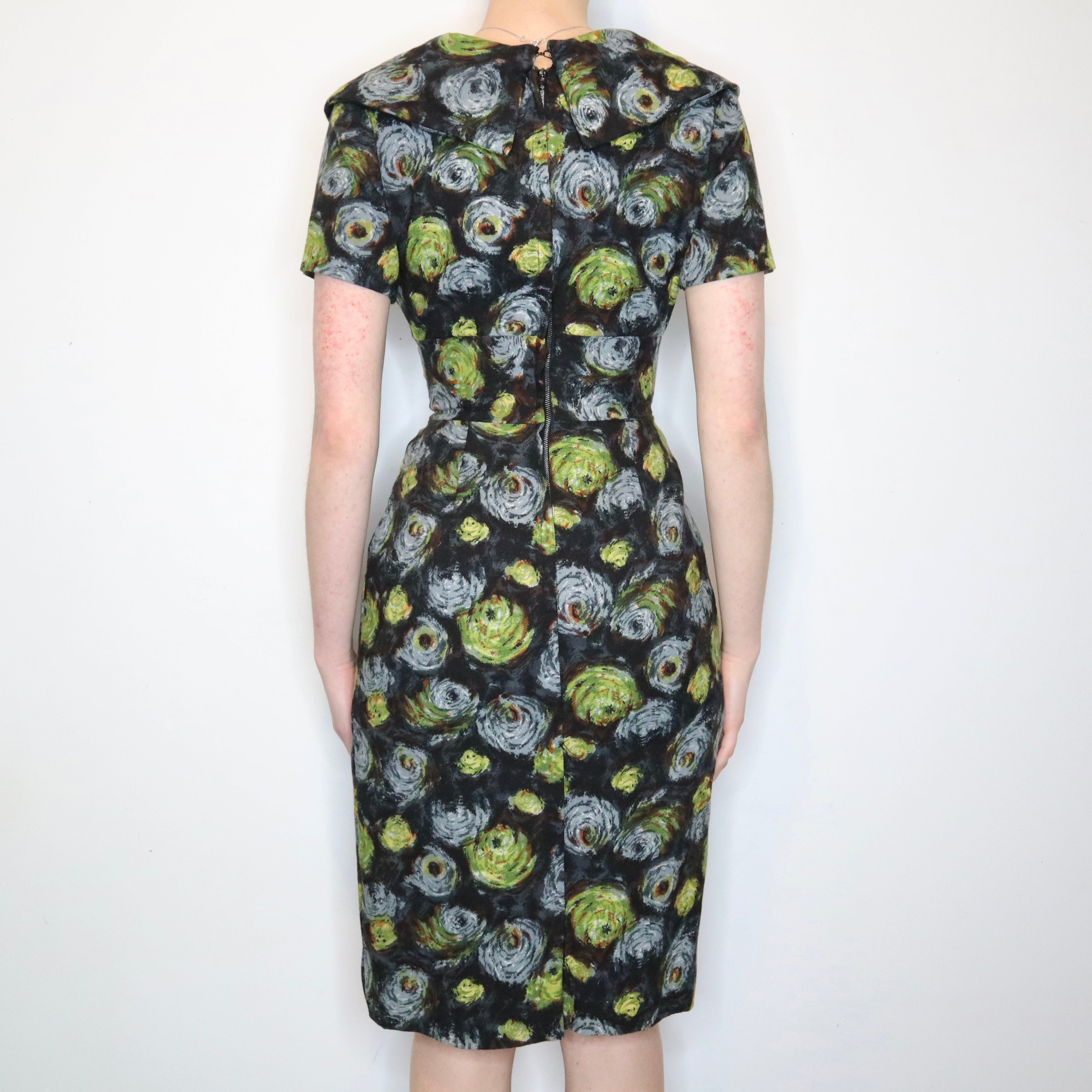 Abstract Print Sheath Dress (S)