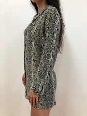 Snake button down dress