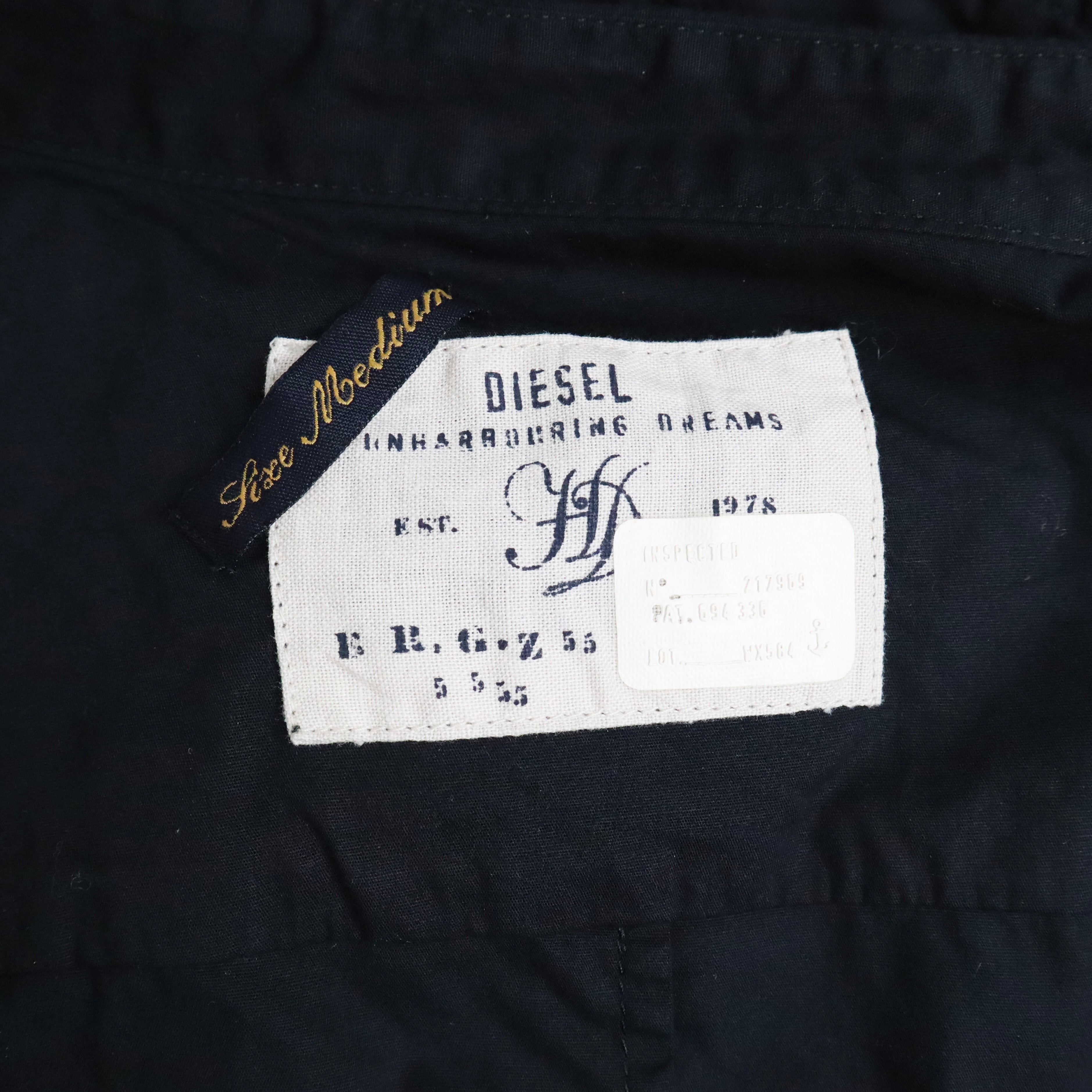 Y2K DIESEL Black Button Up Shirt (L)