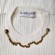 Givenchy Cream Ribbed Knit Top (Small)