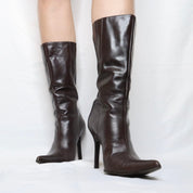 Pointed Toe Leather Boots (8-8.5 US/39 EU)