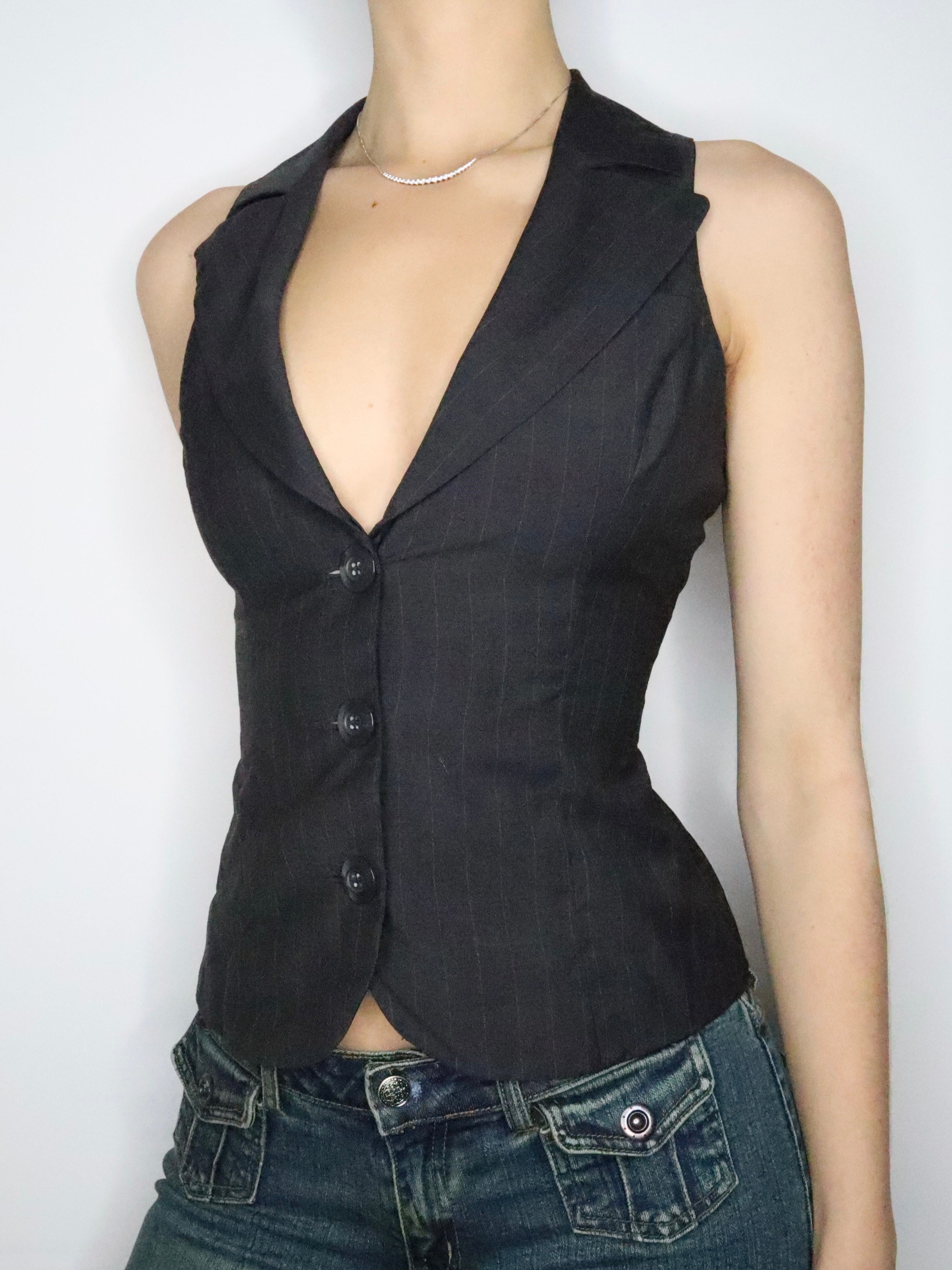 Gray Pinstripe Vest (Small) 