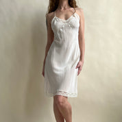 Ivory silk midi slip