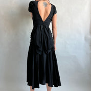 80s black crepe dress