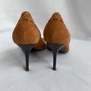 Suede fringe heels sz 9