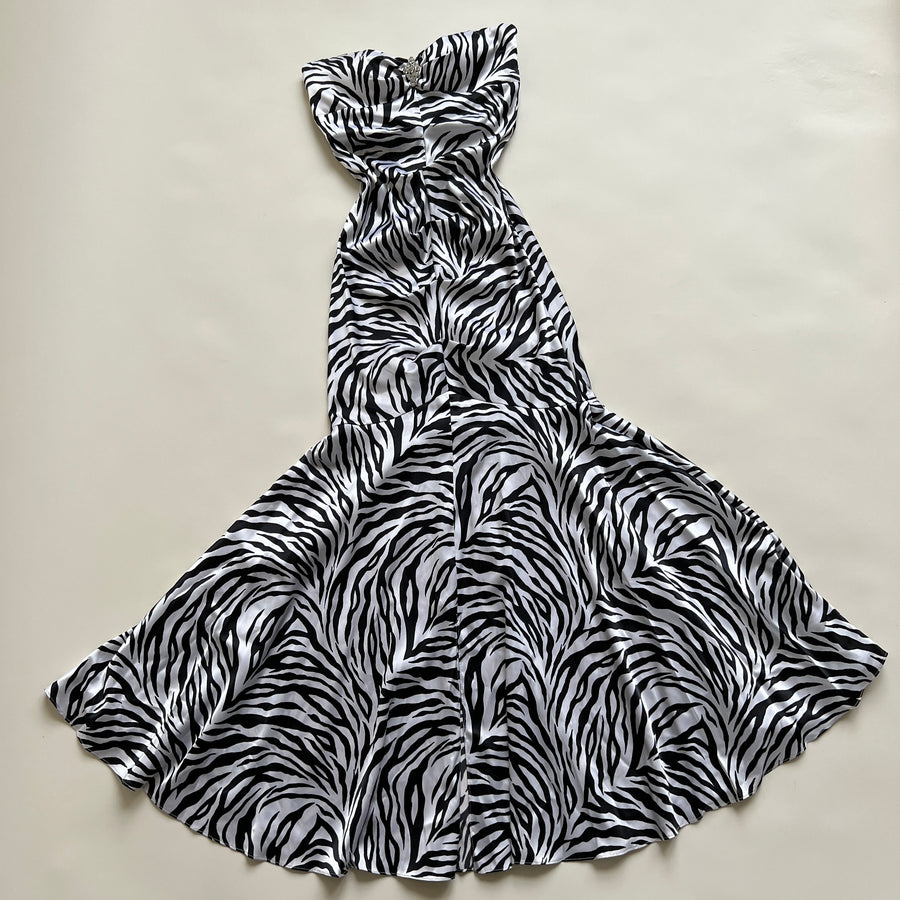 Y2k zebra prom dress