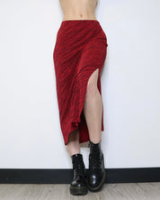 Red Print Maxi Skirt (Small)