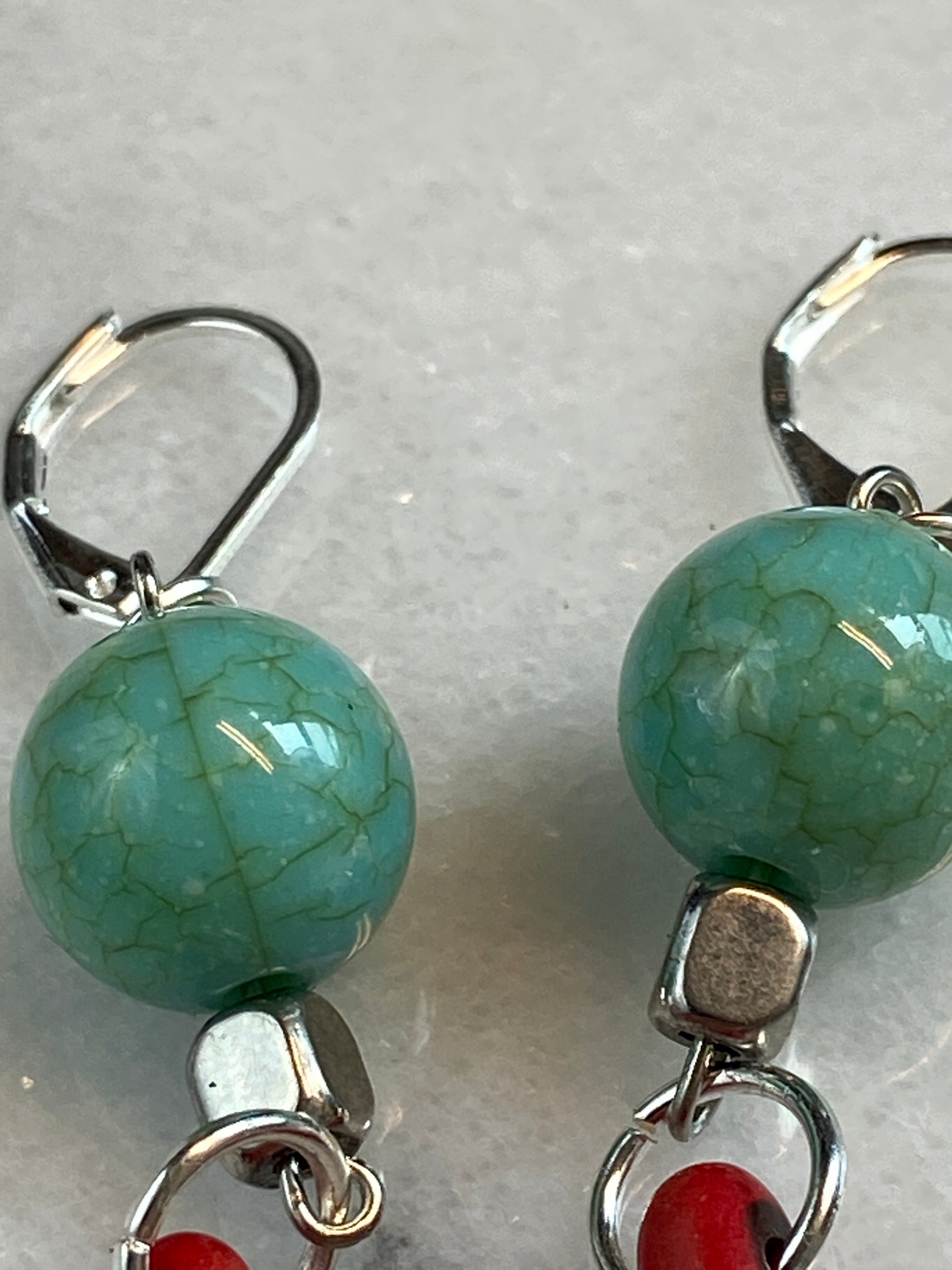 Red& blue earrings