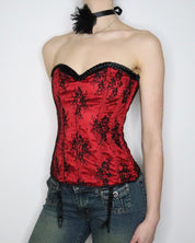Red Lace Overlay Corset (Medium) 