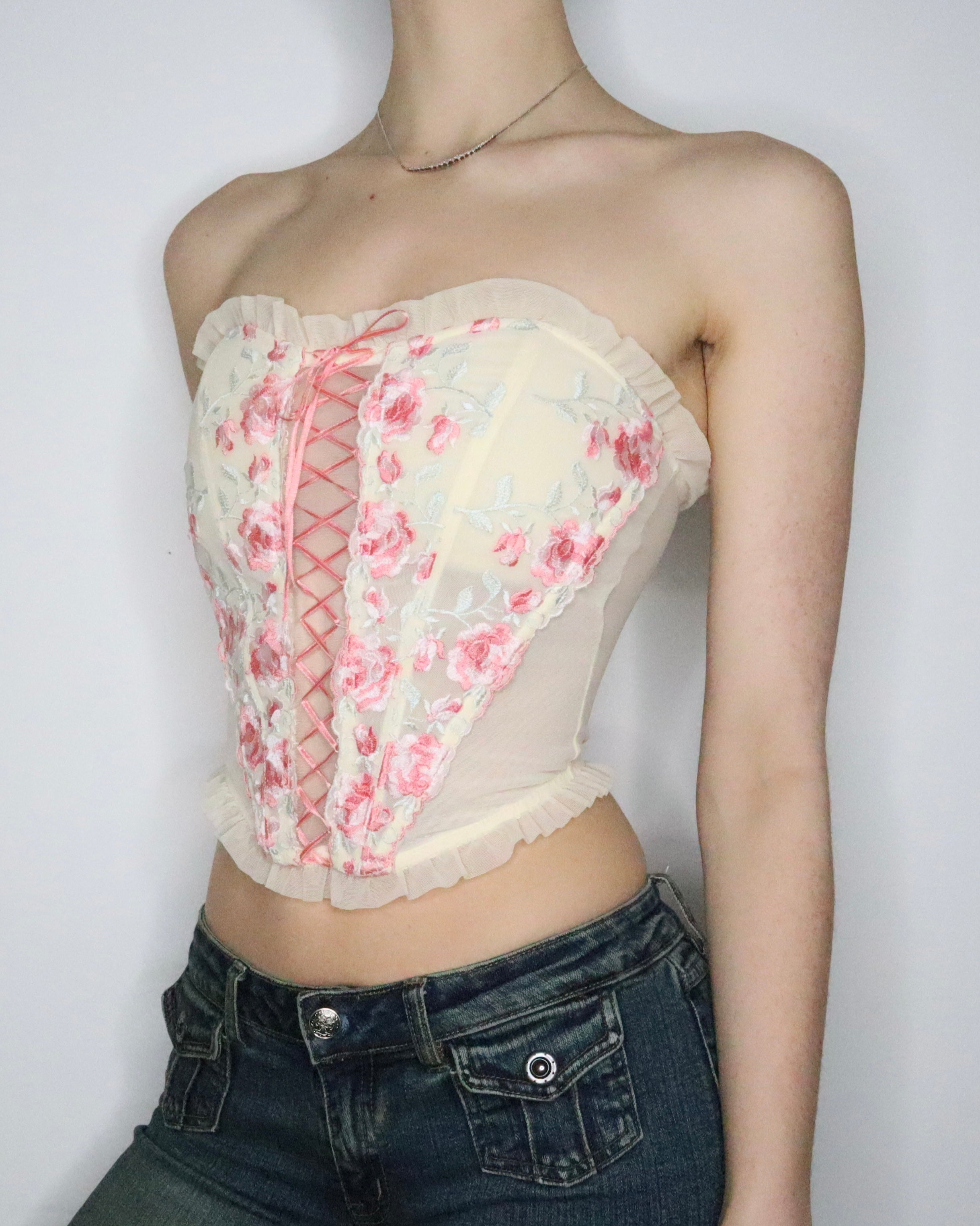 Y2K Embroidered Fairy Corset (XS) 