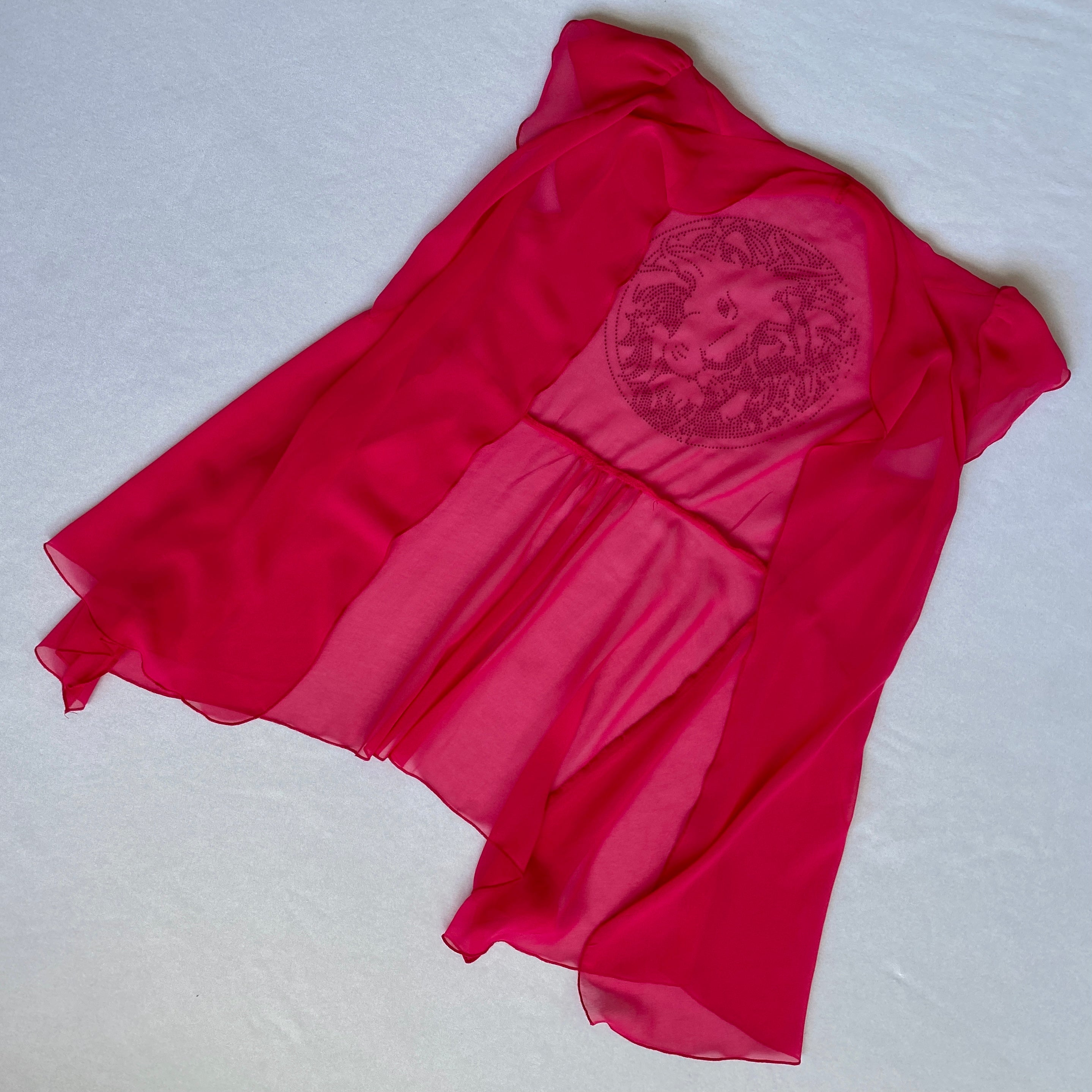 Lion gem studded sheer robe