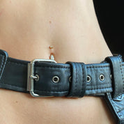 vintage black leather chaps
