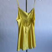Yellow satin mini slip