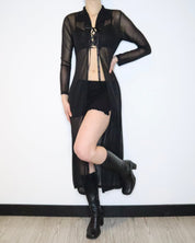 Goth Black Mesh Duster (M-L) 